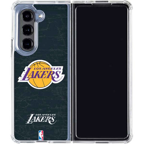 NBA Los Angeles Lakers Black Primary Logo Galaxy Z Fold5 5G Clear Case